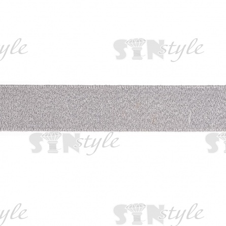 Лента декоративная двухсторонняя, ширина 20 мм, цвет серебряный, намотка 100 ярдов фото 3