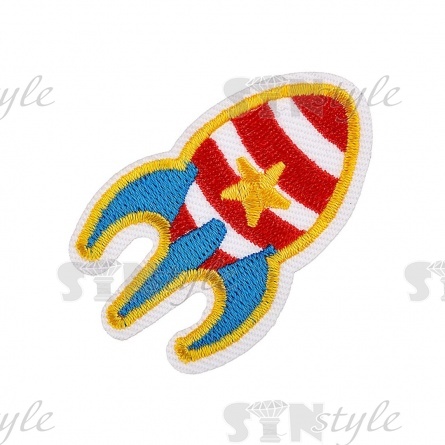 Термоаппликация "Ракета", размер 34х55 мм фото 1