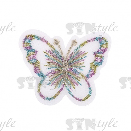 Аппликации бабочки из капрона, размер 45х35 мм разноцветные фото 1