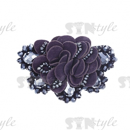 Аппликация с элементами из бисера на фетровой основе, цвет синий, размер 55х70 мм фото 1