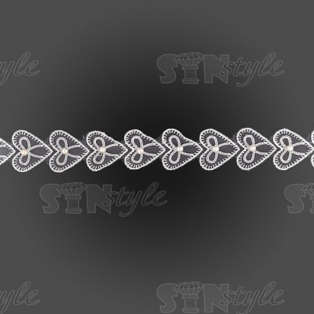 Сердечки из капроновой ленты, ширина 35 мм, намотка 20 ярдов, цвет белый (№7)  фото 3