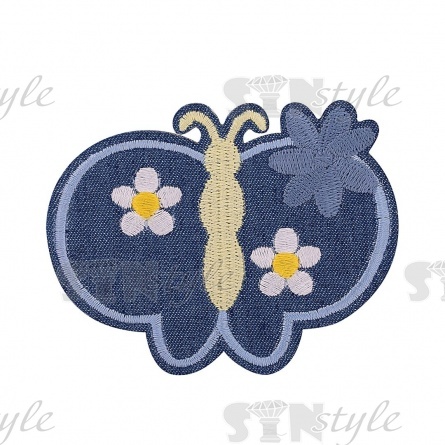 Термоаппликация "Бабочка", размер 80х62 мм, цвет синий фото 1