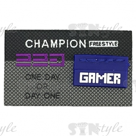 Аппликация пришивная ПВХ, размер 50х30 мм, цвет синий фото 1