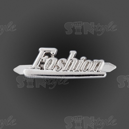 Брошь металлическая, крепление усики, цвет серебряный, размер 25х10 мм фото 1