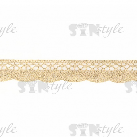 Кружево вязаное плетеное, ширина 20 мм, цвет капучино, намотка 15 ярдов фото 2