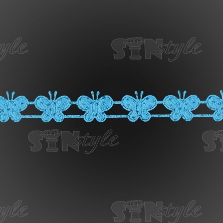 Декоративная лента из бабочек, цвет синий, ширина 20 мм, намотка 20 ярдов фото 3