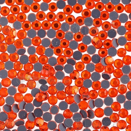 Стразы термоклеевые стеклянные SS16, форма круг, цвет оранжевый (918), 1440 шт/уп фото 1