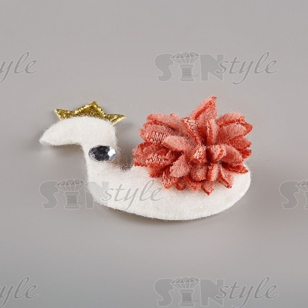 Аппликация 3D "Лебедь", цвет молочный, размер 35х50 мм фото 2