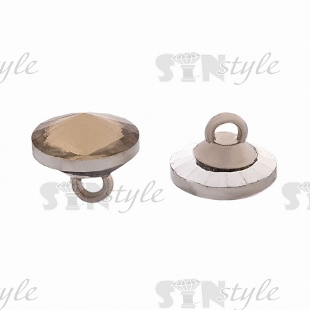 Пуговица стеклянная "кристалл", размер 20L, цвет шампань прозрачный фото 3