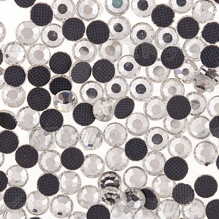 Стразы термоклеевые стеклянные SS16, форма круг, прозрачный кристалл, 1440 шт/уп фото 2