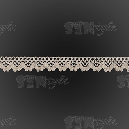 Кружево вязаное плетеное, ширина 20 мм, цвет бежевый, намотка 15 ярдов фото 2