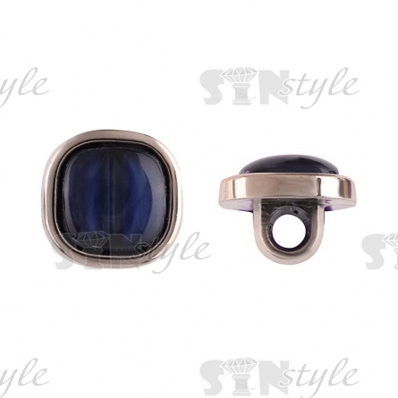 Пуговица пластиковая на ножке, размер 20L, цвет золотой+темно-синий фото 1