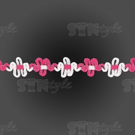 Тесьма отделочная вязаная, цвет фуксия (28), ширина 15 мм, намотка 50 ярдов  фото 1