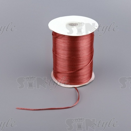 Декоративная лента атласная, цвет коричнево-розовый, ширина 3 мм, намотка 870 ярдов фото 1