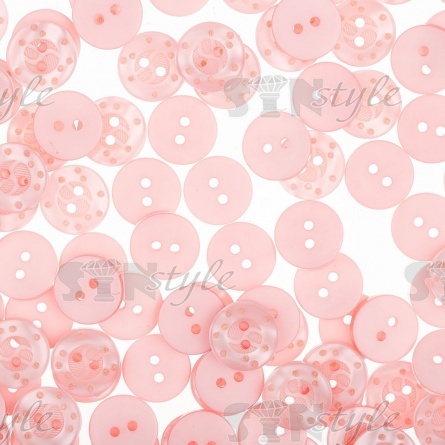 Пуговица пластиковая на два прокола, размер 24L, цвет розовый фото 4