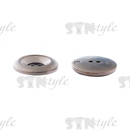 Пуговица пластиковая на два прокола, цвет темный никель, размер 40L фото 3