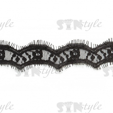 Кружево "Французское", ширина 45 мм, цвет черный, длина 3 метра фото 2