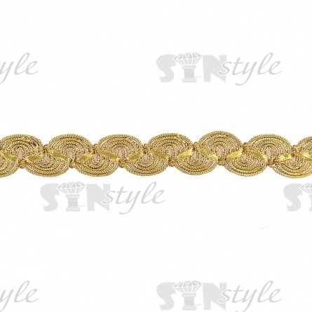 Тесьма отделочная металлизированная, ширина 20 мм, цвет золотой, намотка 15 ярдов фото 2