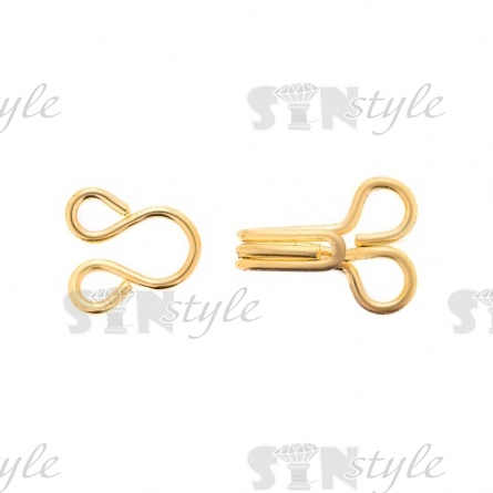 Крючки плательные, размер 2, цвет золотой, 24 пары на пластине фото 1