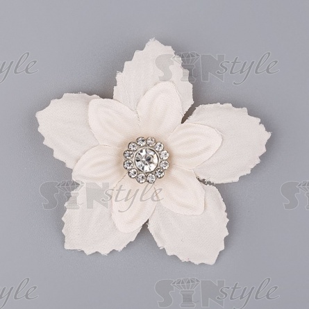 Цветочки декоративные со стразами, цвет шампань, диаметр 45 мм фото 1