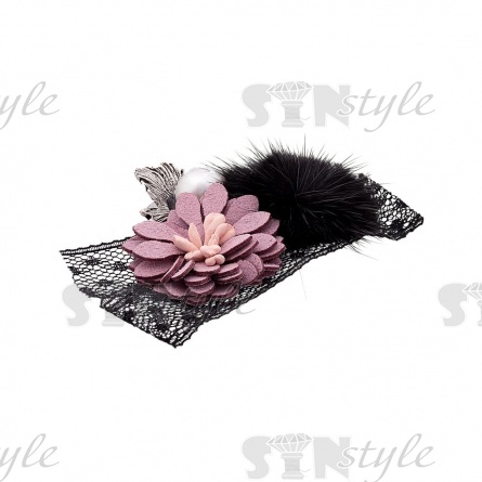 Цветочки декоративные с мехом, размер 60х40 мм фото 2