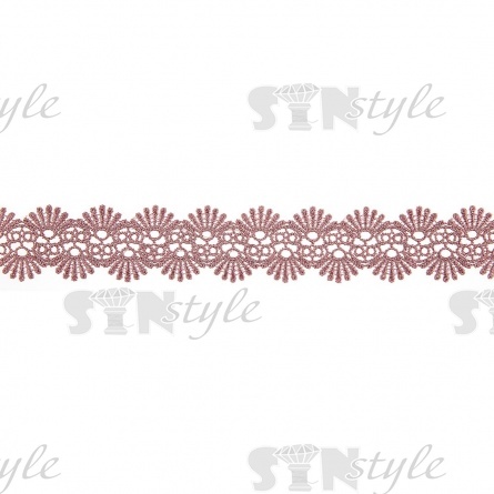 Кружево ажурное, нежная воздушная гирлянда с резными краями, ширина 40 мм, цвет грязно-розовый, намотка 10 ярдов  фото 2