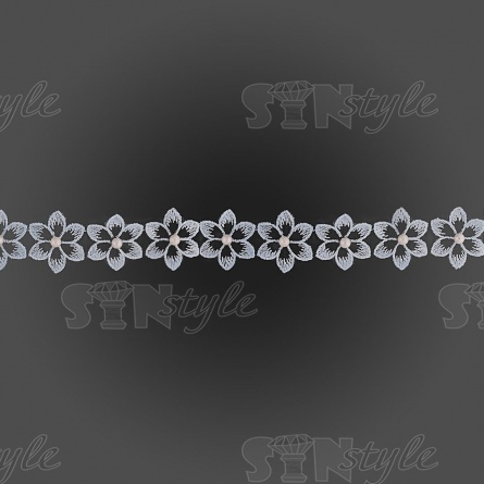 Цветочки из капроновой ленты, размер 30 мм, намотка 20 ярдов.цвет голубой (№15)  фото 2