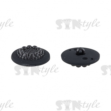 Пуговица пластиковая на ножке, размер 40L, цвет черный фото 3