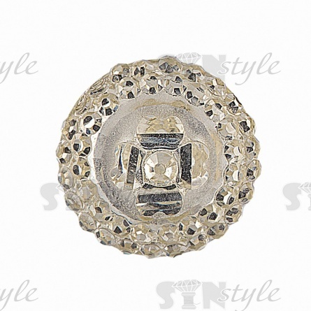 Пуговица пластиковая на ножке, размер 20L, цвет шампань, прозрачная фото 2