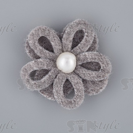 Цветочки декоративные, цвет серый, размер 25 мм,  фото 1