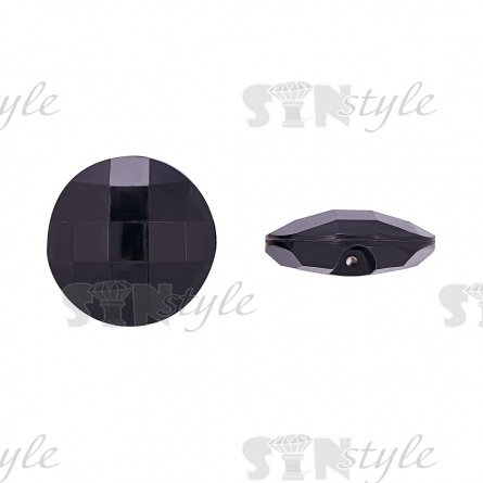 Пуговица пластиковая на полуножке, размер 44L цвет черный фото 1