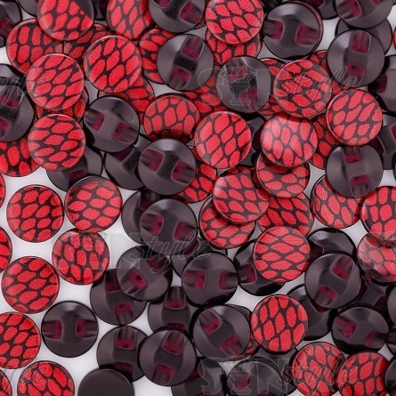 Пуговица пластиковая на полуножке, размер 20L, форма круглая, цвет бордовый  фото 3