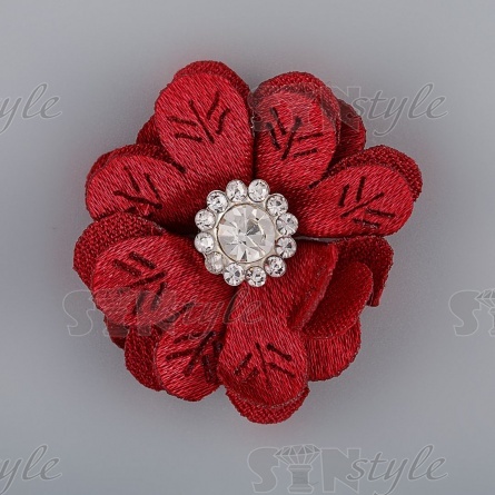 Цветочки декоративные, цвет бордовый, диаметр 28 мм,  фото 1