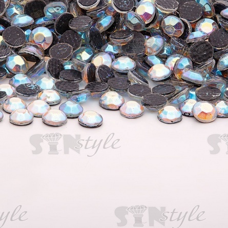 Стразы термоклеевые акриловые SS16, цвет прозрачный радужный (голография), AB 500гр/уп фото 1