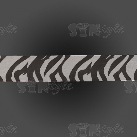 Дкоративная лента капроновая "зебра", ширина 40 мм, намотка 50 ярдов, цвет белый с черным фото 2