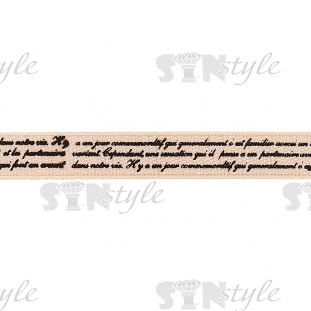 Лента атласная с принтом, цвет шампань, ширина 10 мм, намотка 100 ярдов фото 2