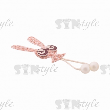 Аппликация 3D "Зайчик", цвет грязно-розовый, размер 27х73 мм фото 2