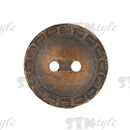 Пуговица пластиковая на два прокола, 34L, цвет бронза фото 2