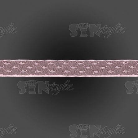 Декоративная лента капроновая двухслойная, ширина 25 мм, намотка 25 ярдов, цвет светло-розовый  фото 2