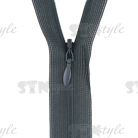 Молния спираль, тип 3, потайная, неразъемная, основа капрон, длина 50 см, цвет 890 (темно-зеленый), бегунок цвета основы фото 2