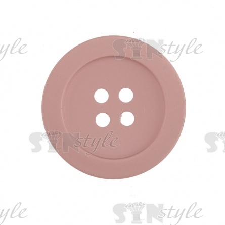 Пуговица пластиковая на четыре прокола, грязно-розовая, 44L фото 4