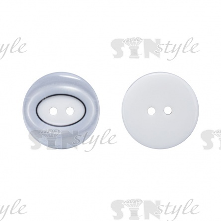 Пуговица пластиковая на два прокола, белая, размер 34L фото 1
