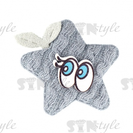 Аппликация 3D "Звездочка", цвет серый, размер 45х45 мм фото 1