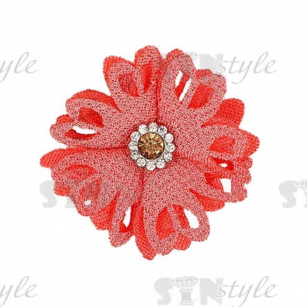 Цветочки декоративные, цвет кораловый, размер 40 мм, фото 1