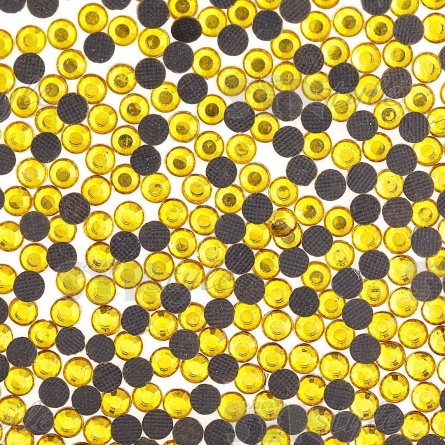 Стразы термоклеевые акриловые SS16, цвет желтый, 20160шт фото 2