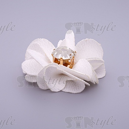 Цветочки декоративные, цвет белый, размер 35 мм,  фото 2