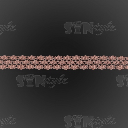 Кружево на сетке с цветочным рисунком, цвет персиковый (№1), ширина 25 мм, намотка 300 ярдов фото 2