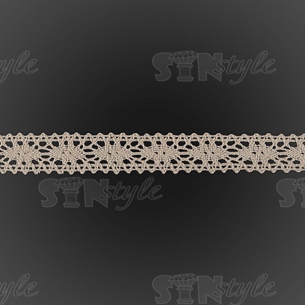 Кружево вязаное плетеное, ширина 20 мм, цвет бежевый, намотка 15 ярдов фото 2