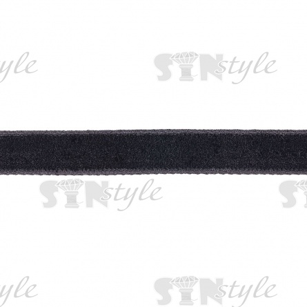 Лента бархатная, ширина 10 мм, цвет черный, намотка 50 ярдов фото 1