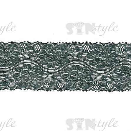 Кружево эластичное, ширина 80 мм, цвет зеленый, намотка 15 ярдов фото 1